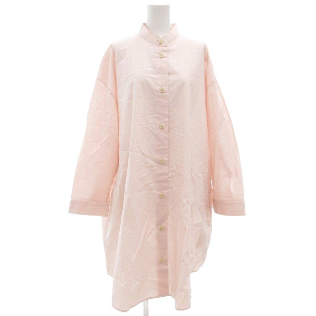 エムエムシックス メゾンマルジェラ MM6 Maison Margiela 17AW バンドカラーシャツワンピース ひざ丈 長袖 イタリア製 36 ピンク S52CT0254 S47294 |GV GY19