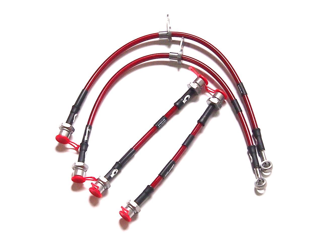 ステンメッシュブレーキホース コペン L880K 赤 ブレーキライン