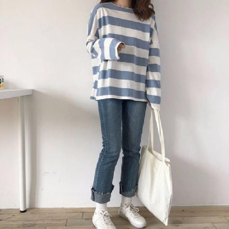 Tシャツ レディース トップス 長袖 カットソー ボーダー シンプル ボートネック ストリート スポーティー Tシャツ レディース トップス 長袖 カットソー ボーダー ボート