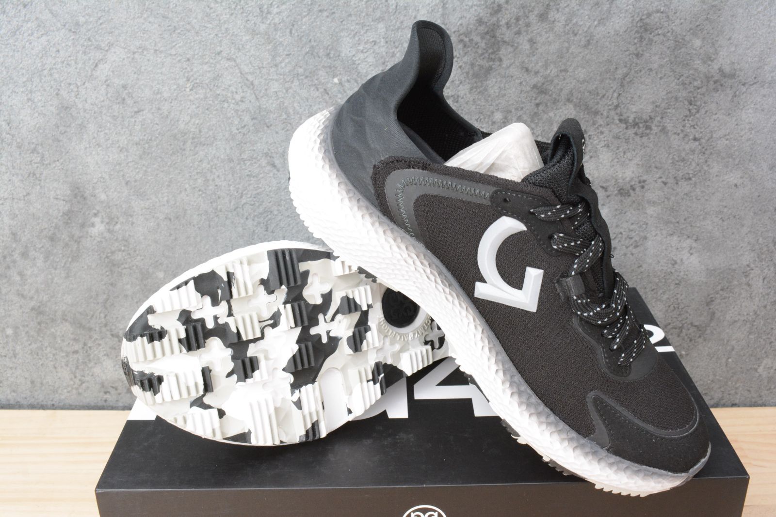 G/FORE ジーフォア レディー ゴルフ 靴 シューズ スポーツシューズ 黒 ジーフォア ニットゴルフシューズ 黒×白 スパイクレス スカル