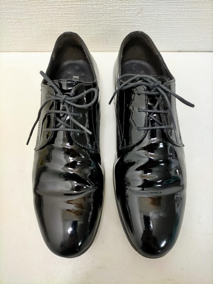 KIOMI EU製 光沢ドレスシューズ EU 40 白ボウタイ 白リボン セット 結婚式 二次会 パーティー フォーマル一式 メンズ 250922-2 T