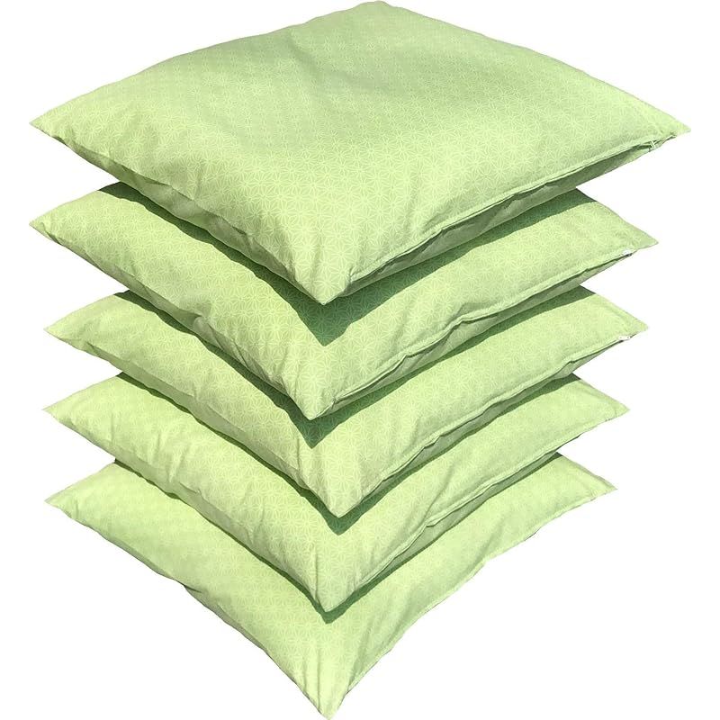 新品】 座布団カバー 55x59 5枚セット A麻の葉 グリーン 55 59 日本製