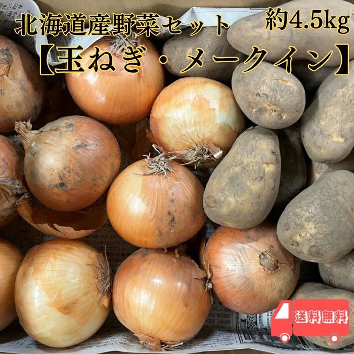 じゃがいも メークイン 北海道産 野菜セット 北海道 メークイン たまねぎ 野菜セット 4.5kg (各2kg前後)  メークイン 玉ねぎ 野菜 セット 詰め合わせ