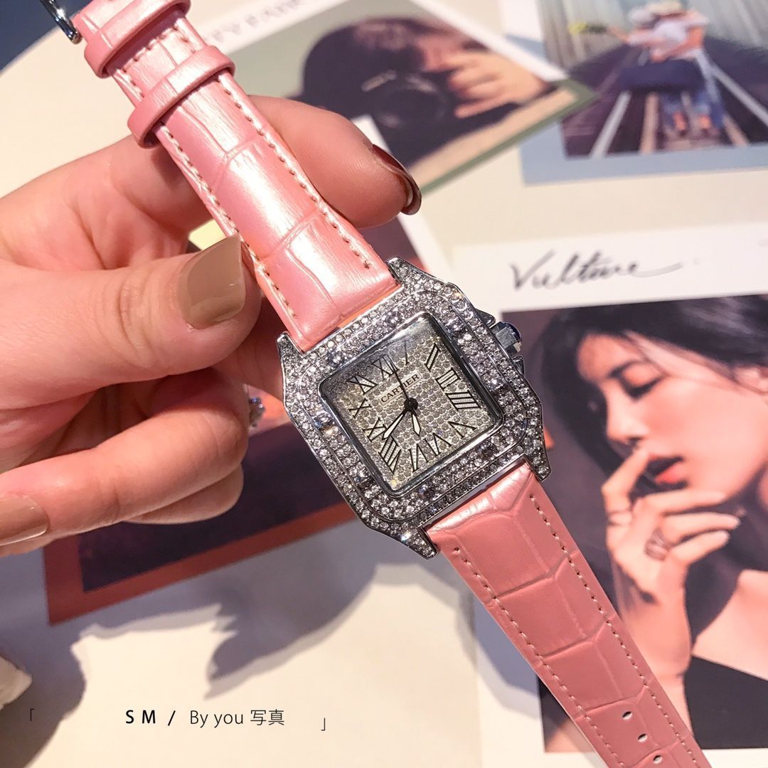 【今週末まで出品】Cartier　カルティエ　時計　レディース 今日特価！CARTIER カルティエ サントス レディース 満?シリーズ