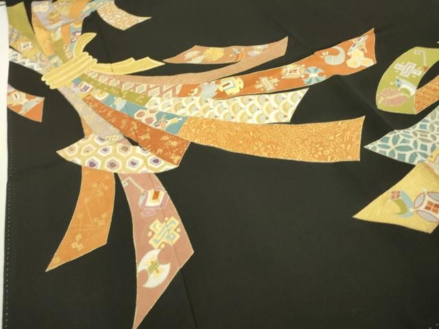 平和屋着物▽豪華黒留袖 刺繍 束ね熨斗宝尽くし文 金彩 京王