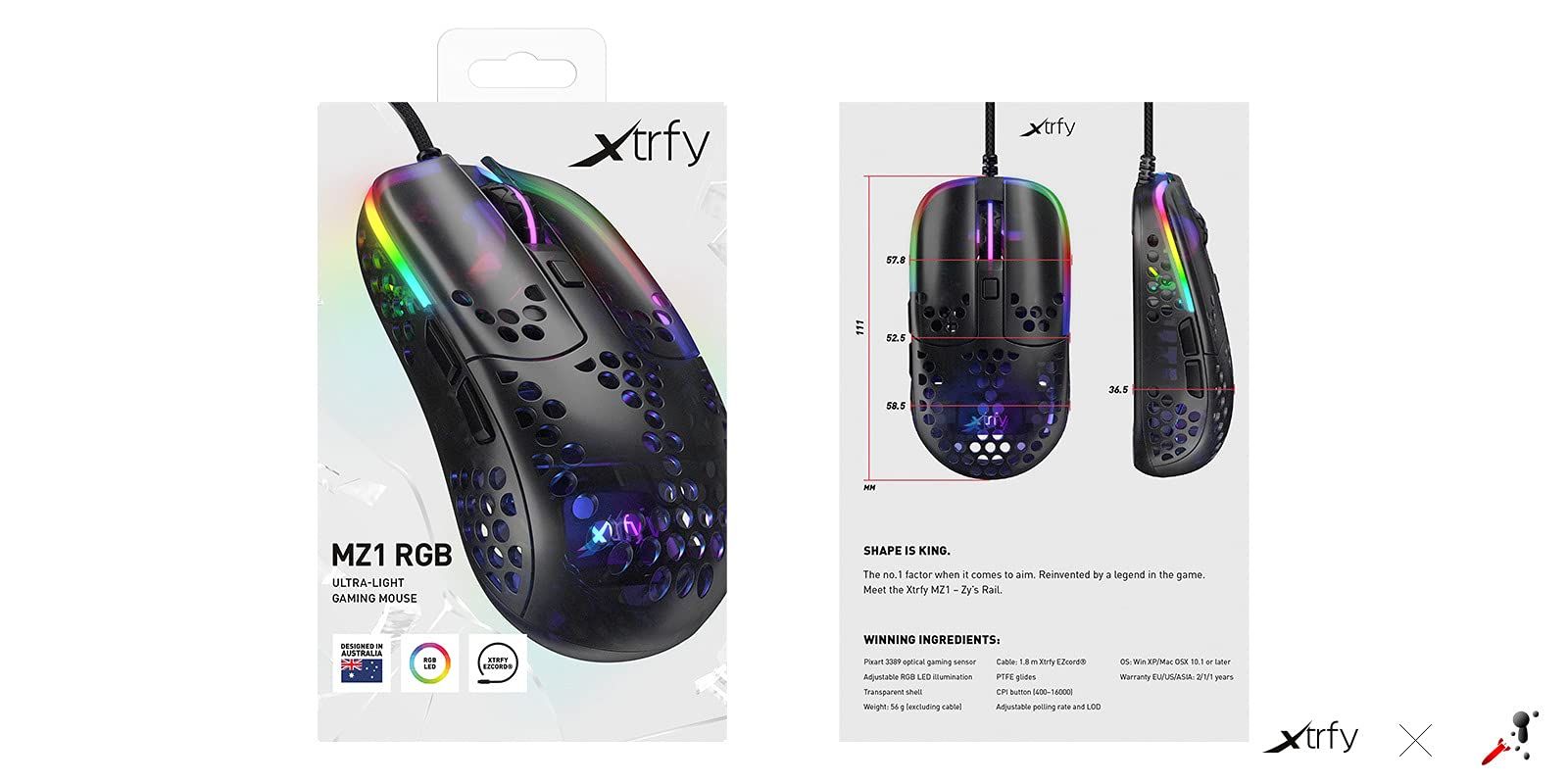 Xtrfy（エクストリファイ）MZ1 - Zy's Rail 超軽量ゲーミングマウス