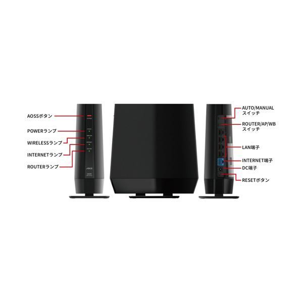 バッファローAirStation 無線LAN親機 11ax ac n a g b 4803 573Mbps WSR-5400AX6P-BK1台 CHRISTIANNAURATH_COM_BR