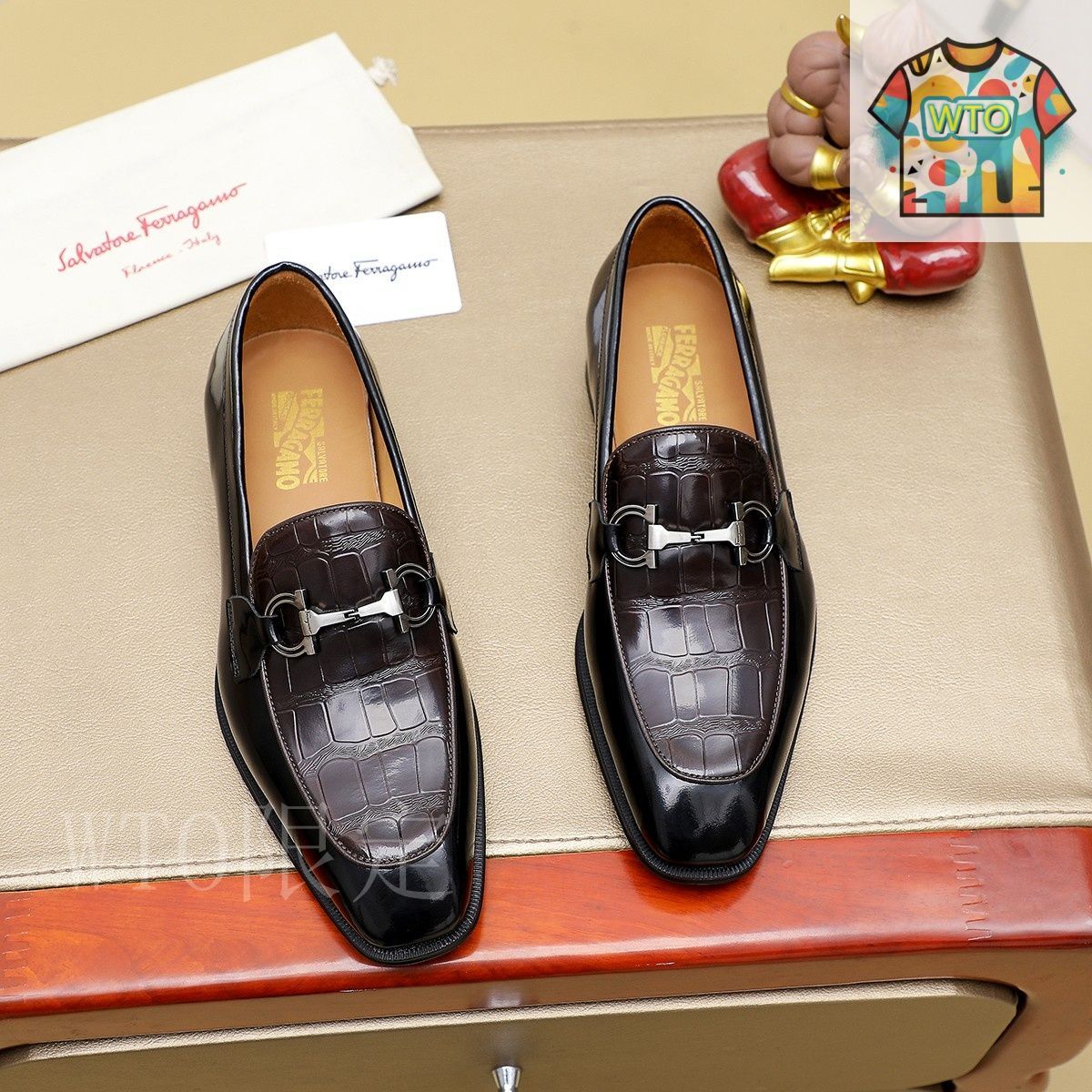 フェラガモ　メンズシューズ　26cm イタリア製 Ferragamo フェラガモ メンズ ビジネス シューズ17-VI16 - メルカリ