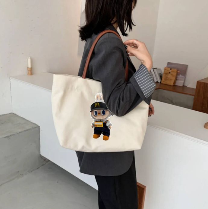 魅力的なキャンバストートバッグ ハンドヘルド＆ショルダー両用
