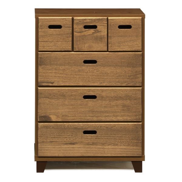 チェスト タンス 4段 幅56.5cm ブラウン 日本製 木製 オイル塗装