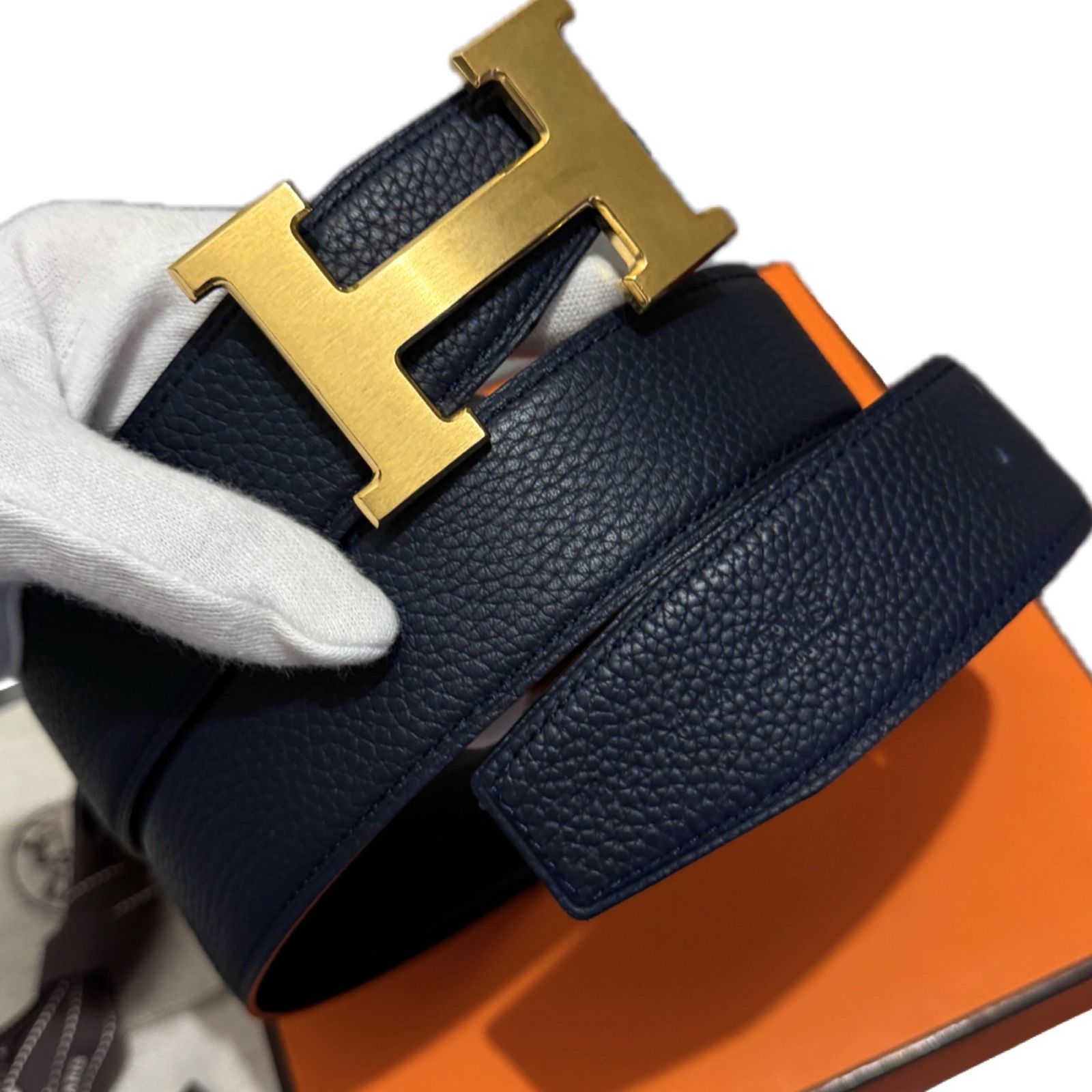 【HERMES】コンスタンス 38 リバーシブル　メンズ　ネイビー×黒 HERMES】コンスタンス 38 リバーシブル メンズ ネイビー×黒