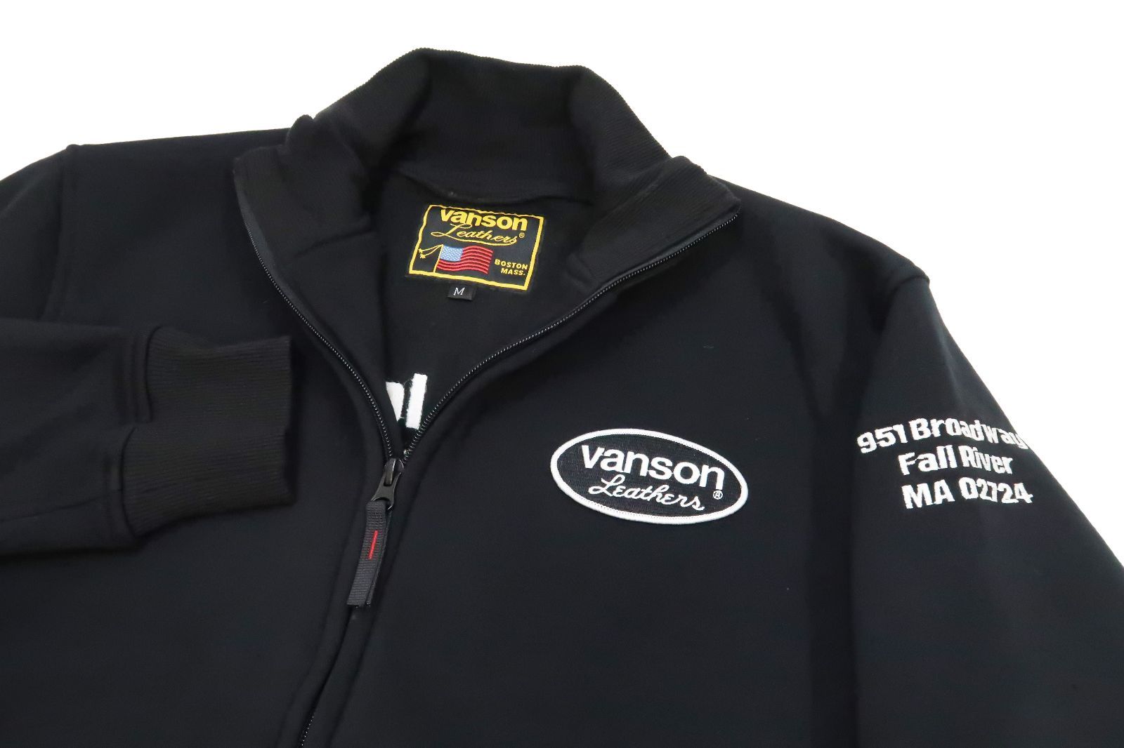 バンソン スウェットジャケット VANSON フロントジップ リブカラースウェット VS22401W 黒 新品 アメカジショップ 