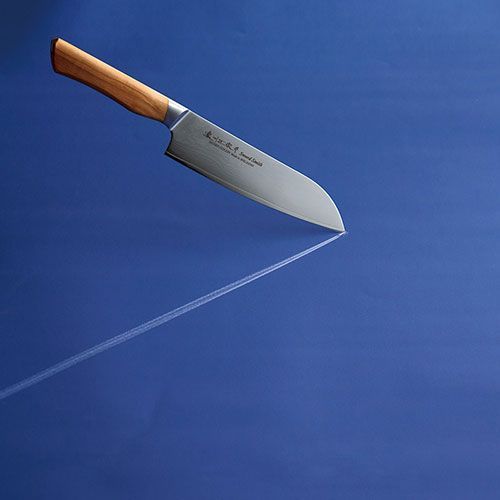 濃州正宗作 オリーブダマスカス三徳包丁 K21052617