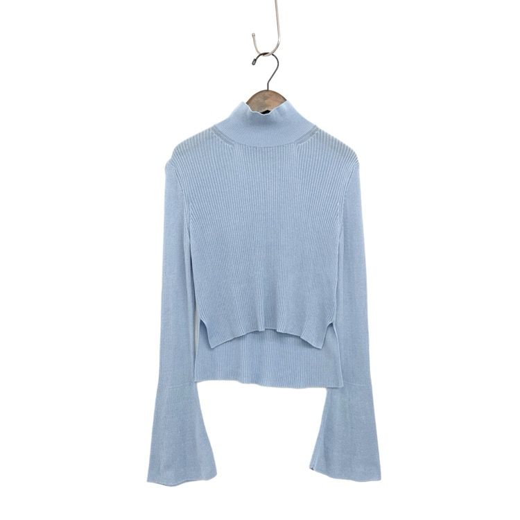 最終価格‼️9/30まで‼️mame kurogouchi フレア袖リブニット Mame Kurogouchi マメクロゴウチ リブ編フレア袖 ニットトップス