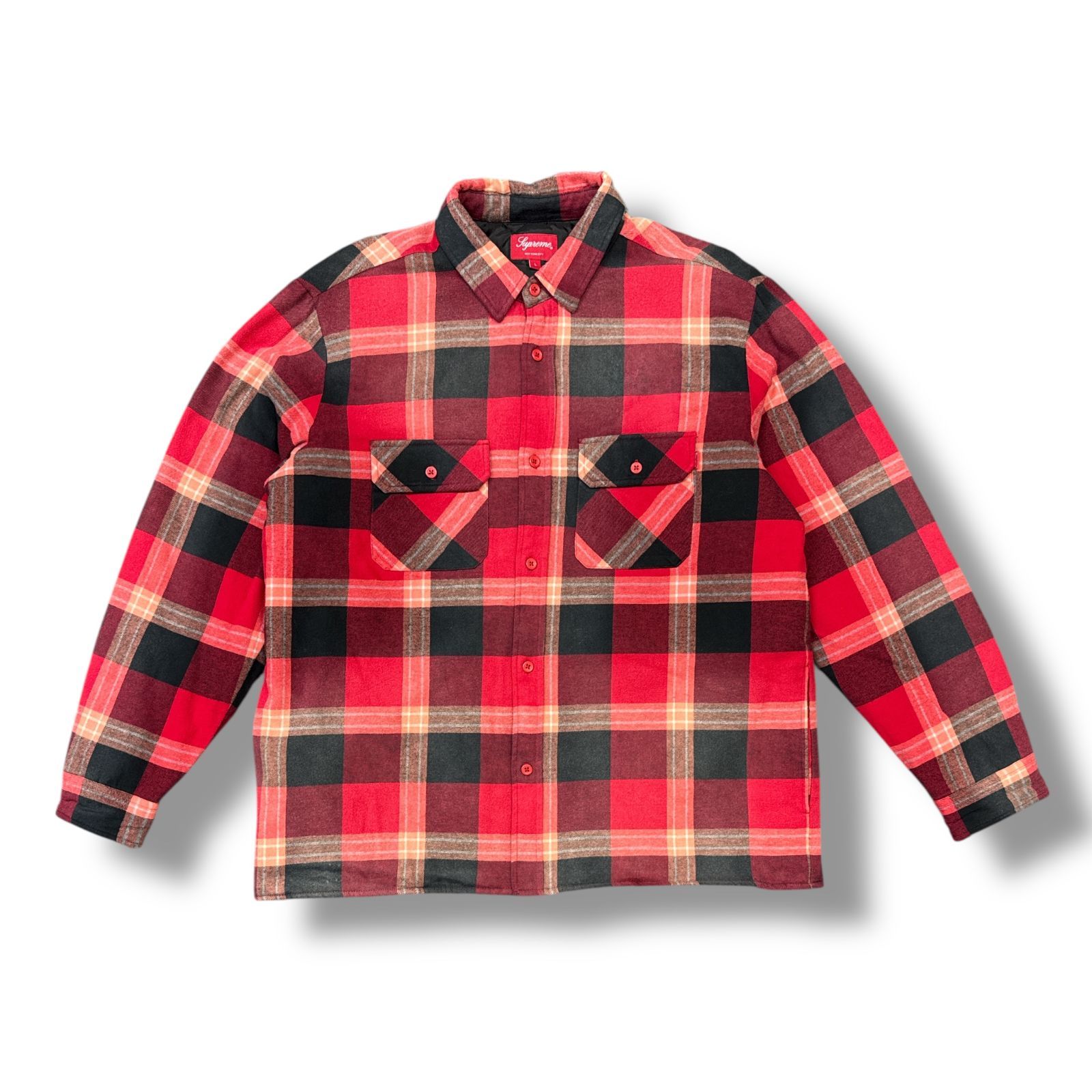 シュプリーム　ネルシャツ　supreme Supreme Quilted Flannel Snap Shirt (SS24) - $148