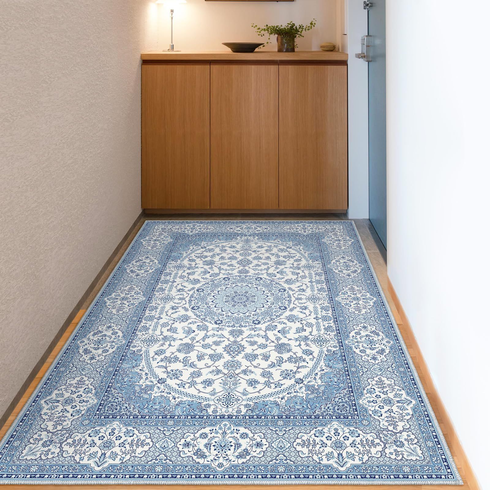 ペルシャ絨毯風 ラグ カーペット ブルー ペルシャ絨毯カーペット ペルシャ風 ラグ ブルー 優雅で上品な雰囲気を