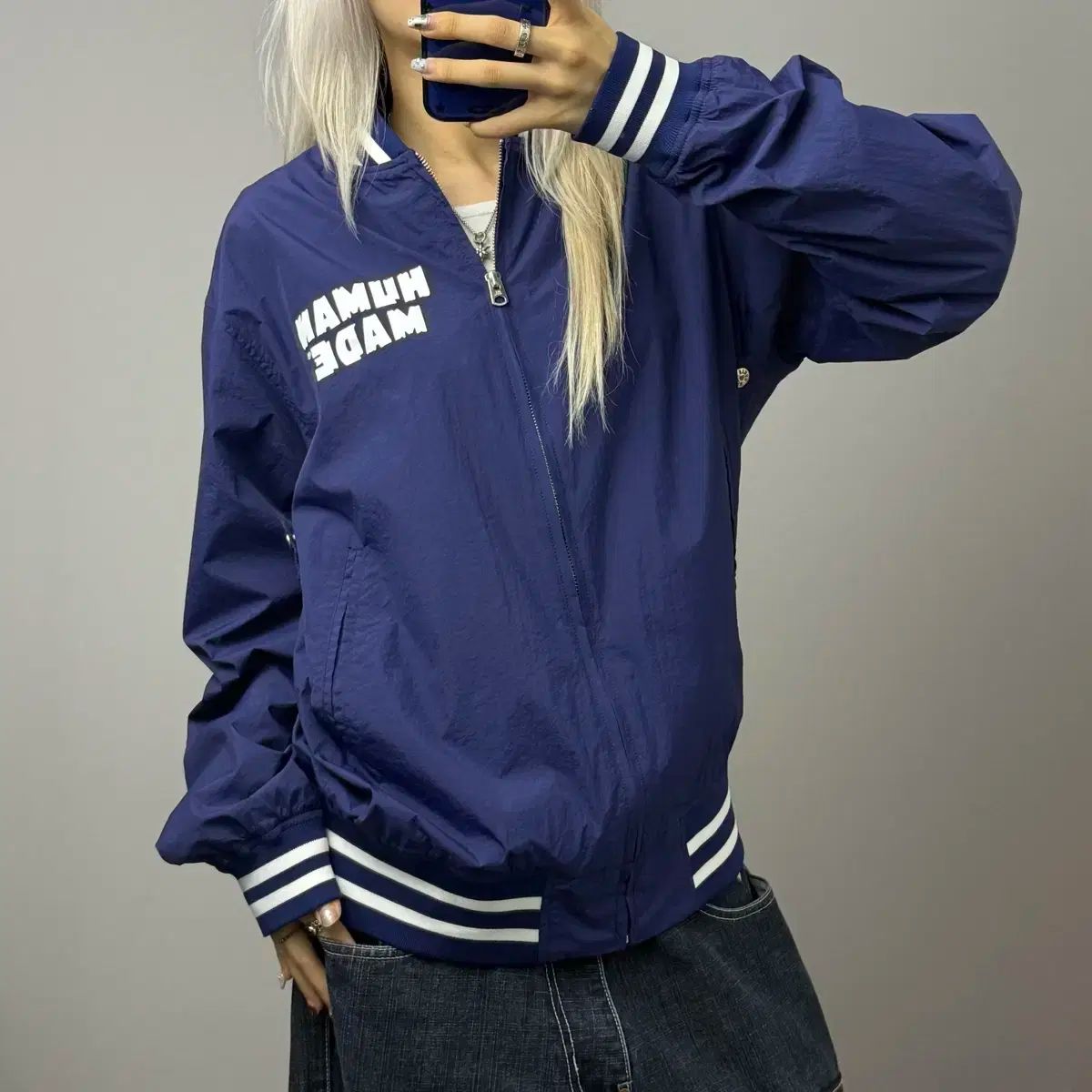 ヒューマンメイド ボンバージャケット ネイビー