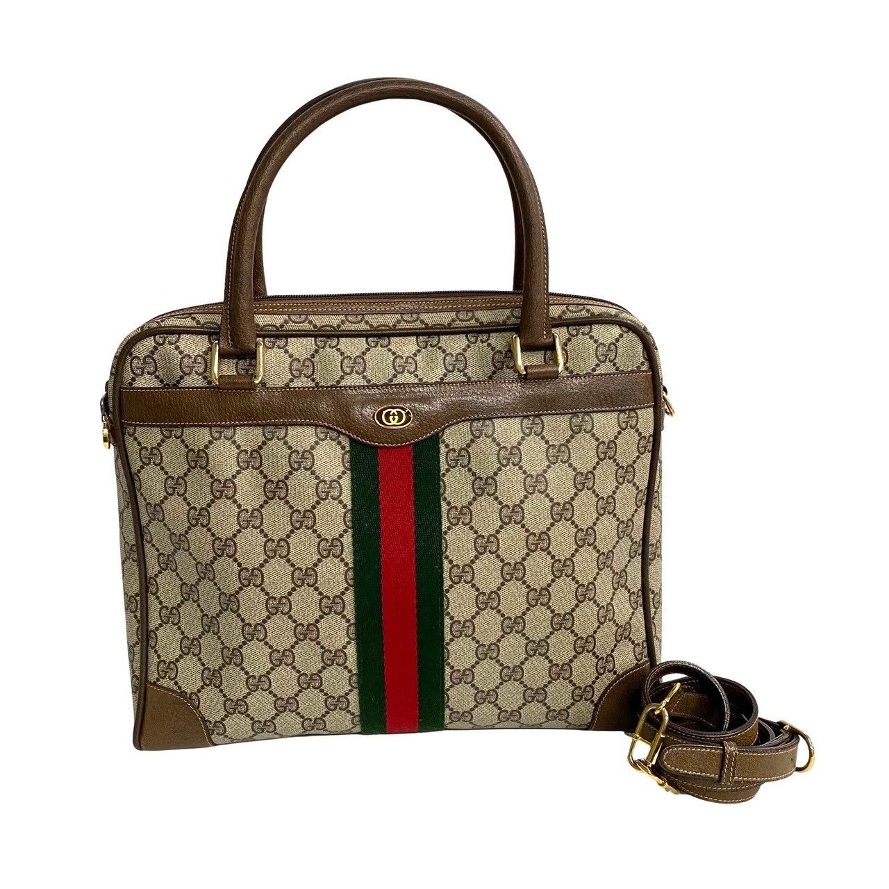 極 美品 GUCCI オールドグッチ シェリーライン GG ロゴ 金具 レザー
