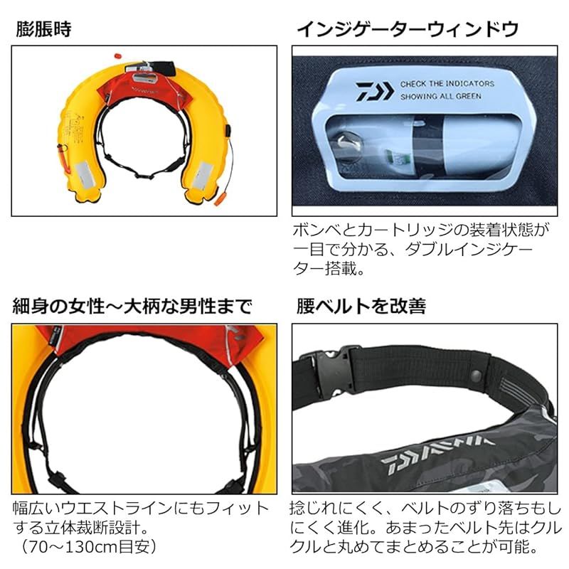 インフレータブルライフジャケット ウエストタイプ自動