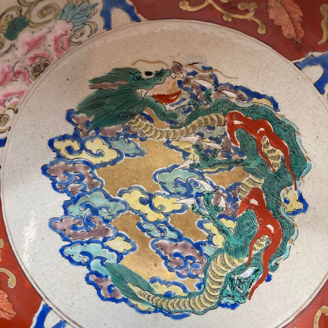 江戸後期　松山窯　九谷焼　大鉢　タコチ　直径21㎝　東山6-0114③ 江戸後期 松山窯 九谷焼 大鉢 タコチ 直径21㎝ 東山6-0114③