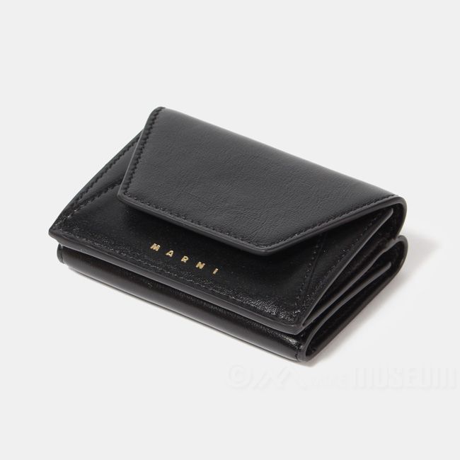 【新品未使用】 MARNI マルニ 財布 三つ折り財布 ブラック TRIFOLD WALLET PFMO0056U1P2644