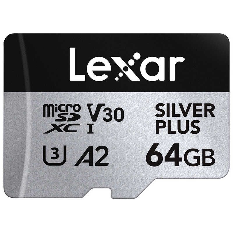 LEXAR microSDXCカード 64GB Professional SILVER PLUSシリーズ V30 UHS-I U3 A2 Class10 64GB LMSSIPL064G-BNANJ 未開梱