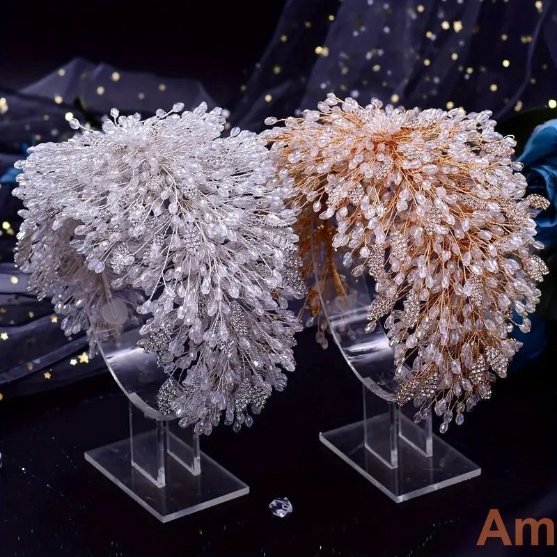 ウェディング カチューシャ コサージュ ヘアバンド ヘッドドレス 花モチーフ クリスタル風 ボリューム ブライダル 髪飾り パーティー 二次会 ヘアアクセサリー 披露宴 花嫁 結婚式 シルバー ゴールド 0612 min