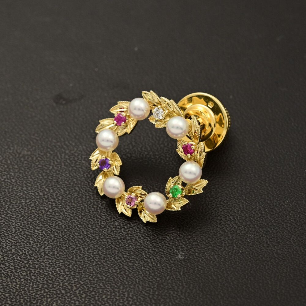 MIKIMOTO ミキモト リーフモチーフ パール アメシスト