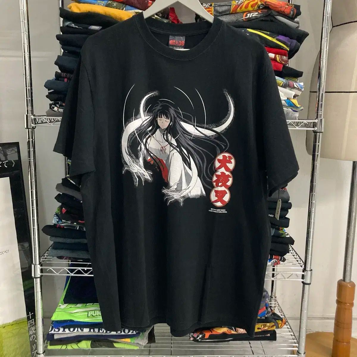 犬夜叉 アニメTシャツ 半袖 白 M オフィシャル 公式 THRIFTY LOOK