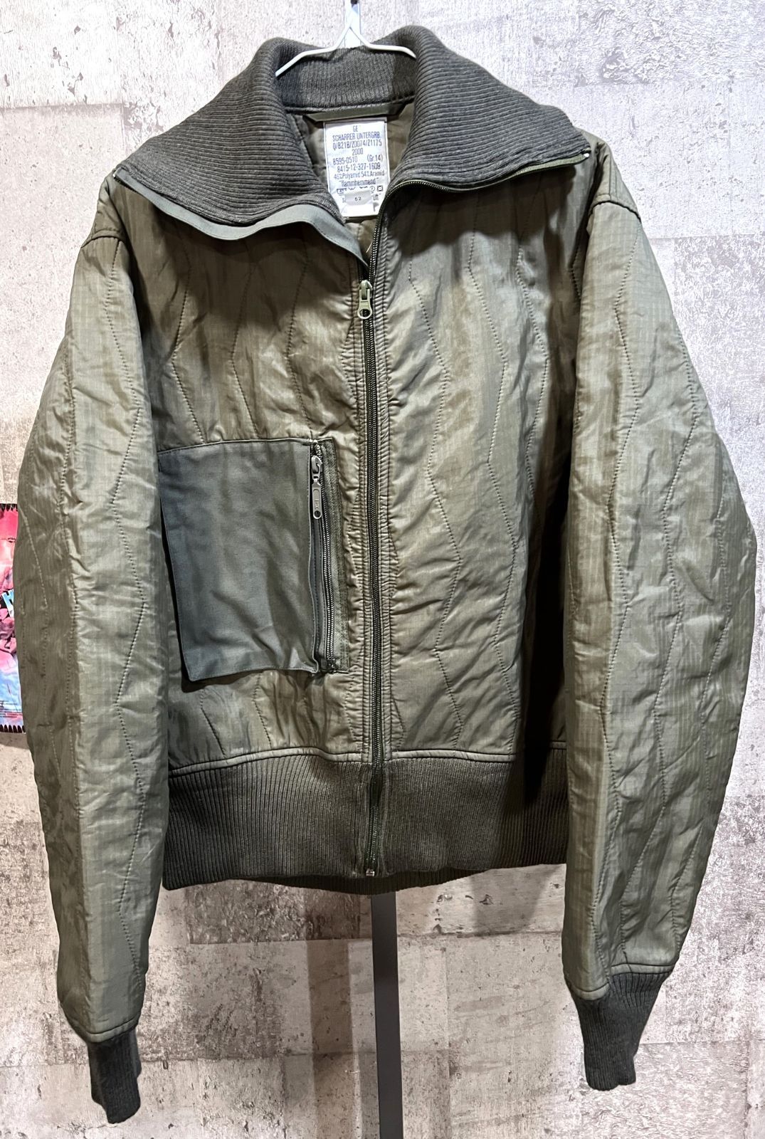 美品 ドイツ軍 空軍 キルティングジャケット 希少ショート丈 52