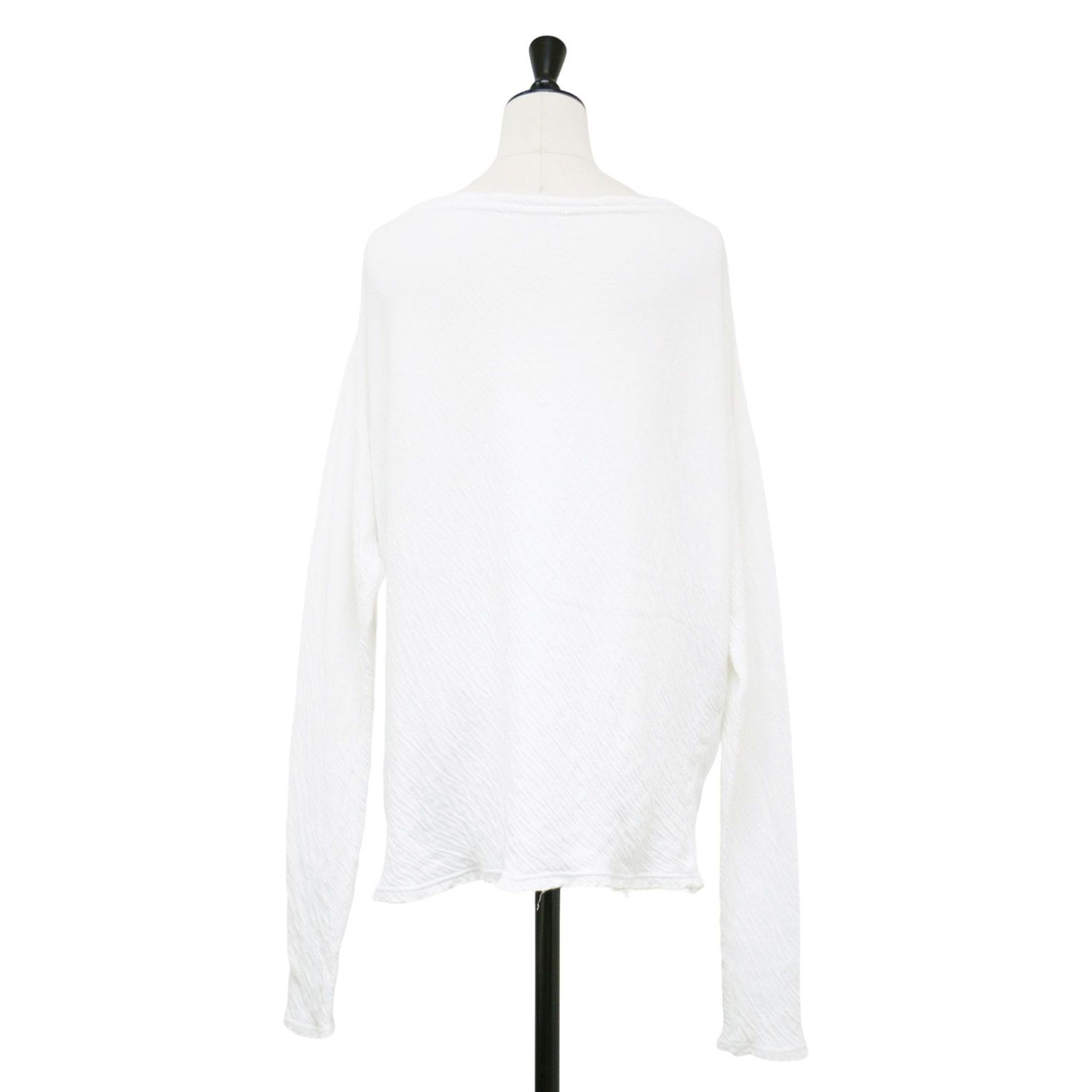 Plage - Plage プラージュ Tシャツ ホワイト 白 サイズ:FREE / ダブルガーゼ ロンT / カットソー 長袖 ボートネック カットオフ コットン / トップス / 日本製【レディース】【中古】 Plage プラージュ Tシャツ ホワイト 白 サイズ:FREE / ダブル