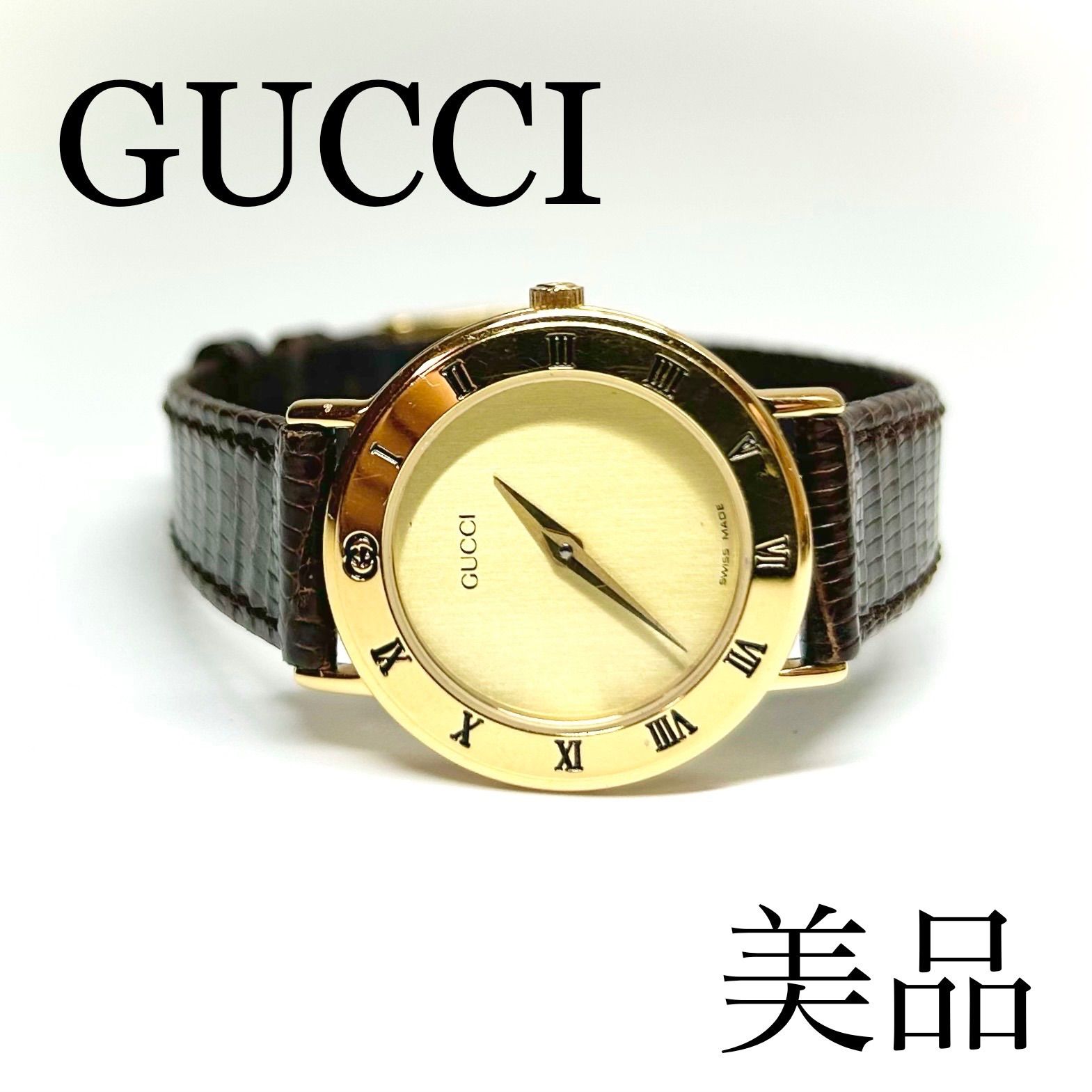 鉄道運行管理 美品 GUCCI グッチ レディース腕時計 ゴールド 3000.2.L