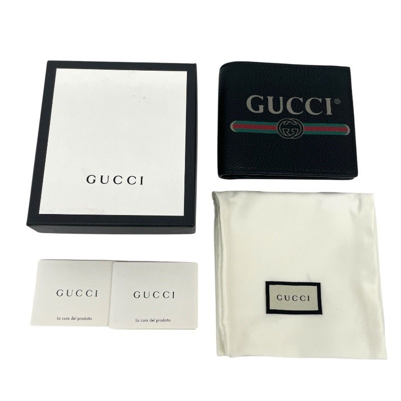 GUCCI】グッチ ヴィンテージロゴ 496316 二つ折り財布 レザー メンズ 2