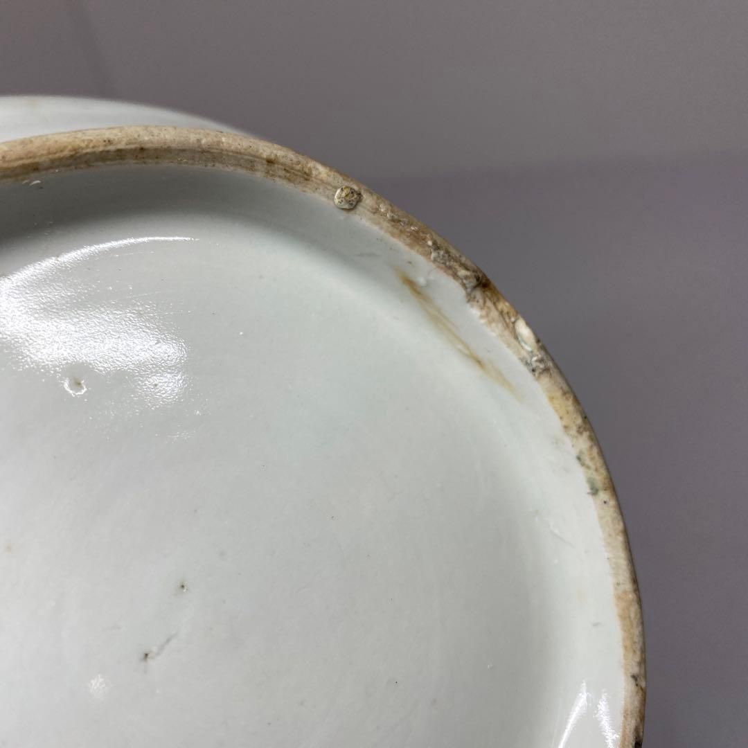 江戸中期 古伊万里 染付赤絵花入 高さ25㎝ 東Y6-0605②タサオ