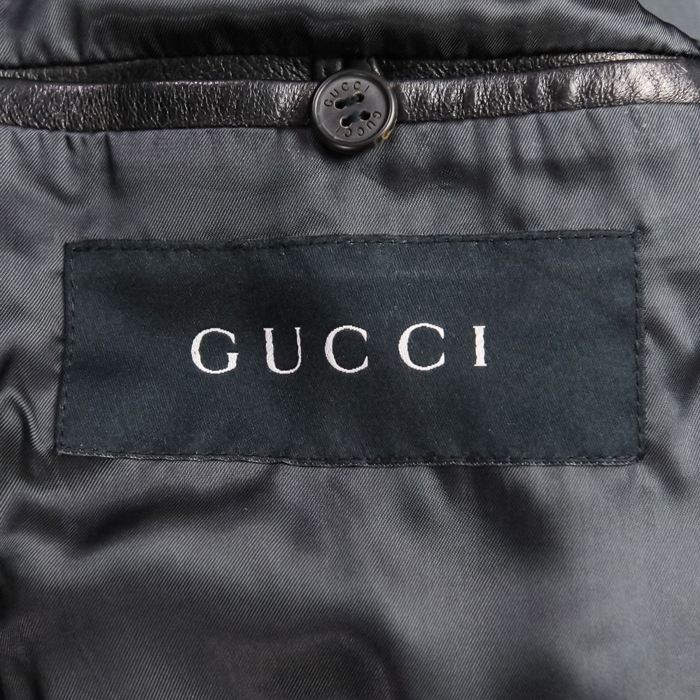 美品 GUCCI グッチ トムフォード期 レザー シングルライダース