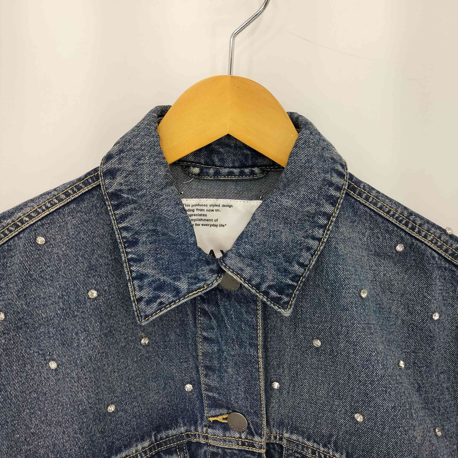 新作！FRAY I.D ショート丈オーバービジューデニムジャケット FRAY I.D (セール50%OFF) / フレイアイディー ショート丈