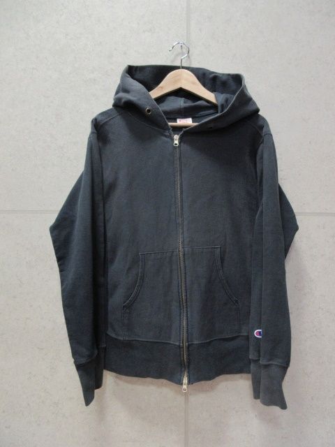 チャンピオン CHAMPION リバースウィーブ ジップアップパーカー 長袖 赤単タグ 無地 ワンポイントロゴ刺繍 Mサイズ ブラック ユニセックス