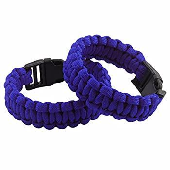 (Blue) - squaregarden Survival Paracord Bracelet Outdoor Wraps Emergency 350 Parachute Bracelet 23cm Pack of 2
