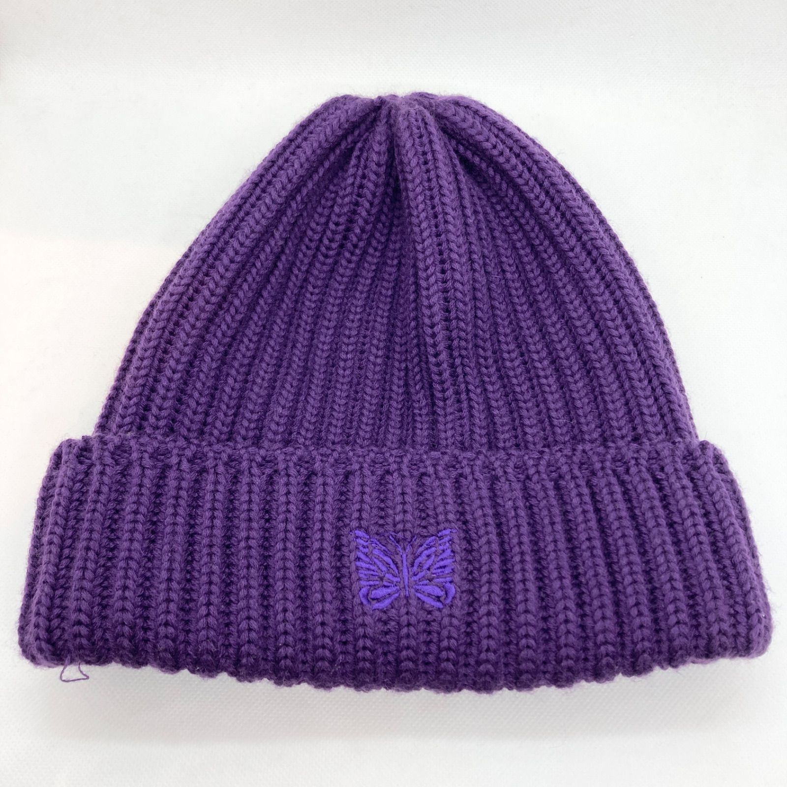 [美品]Needles ニット帽 ビーニー紫 needles ニードルス ニット帽 ビーニー ニットキャップ パープル