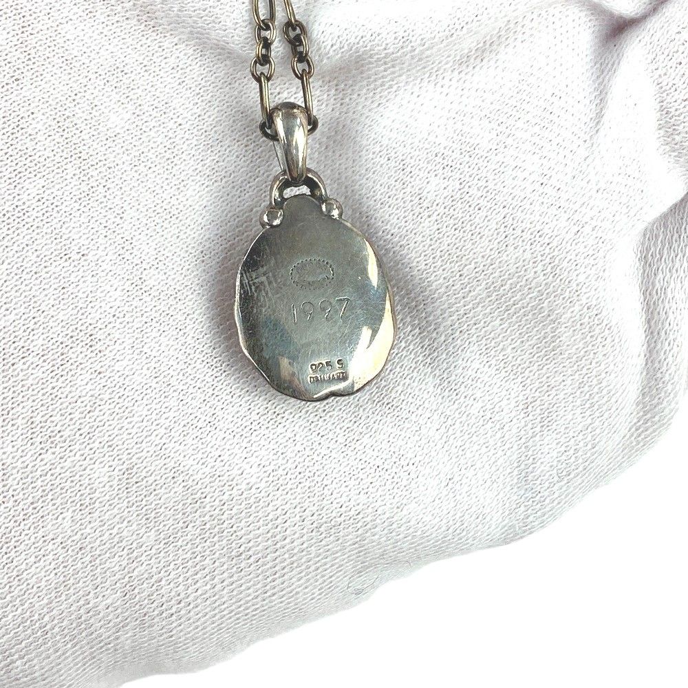 □美品□ ジョージジェンセン ラブラドライト クリア 石 ネックレス