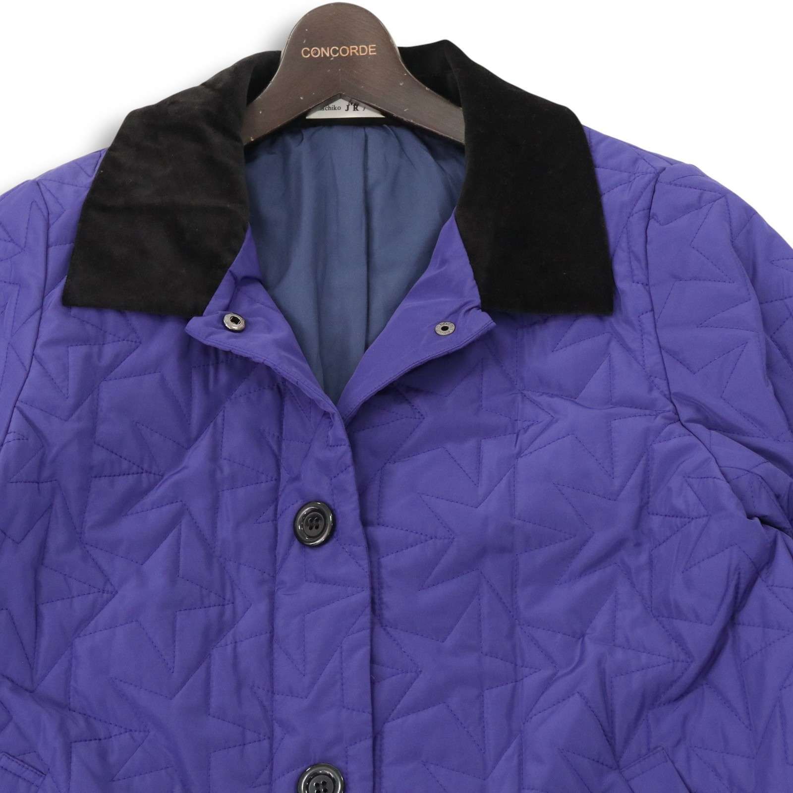 machiko jinto london マチコジント 星型ステッチ♪ 中綿 ロング キルティング コート Sz.M レディース