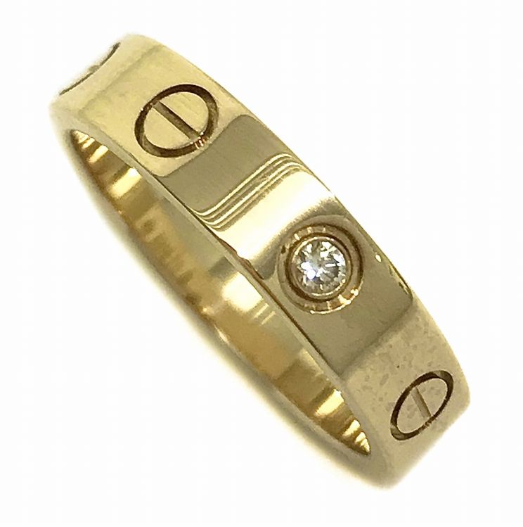 Cartier カルティエ ミニ ラブ リング 1P ダイヤ K18YG 49（日本
