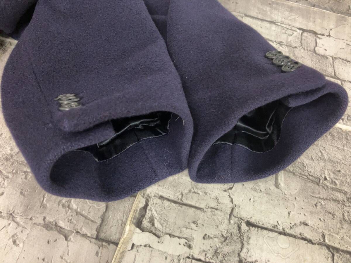 ハロッズberwinカシミヤ100%ダブルチェスターコートネイビー紺