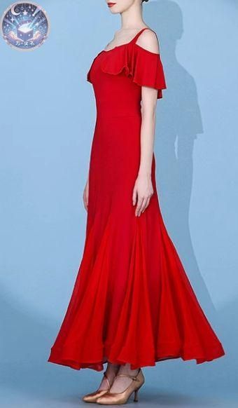 社交ダンスドレス マーメイドモダンダンス 無地 オーダーメイド