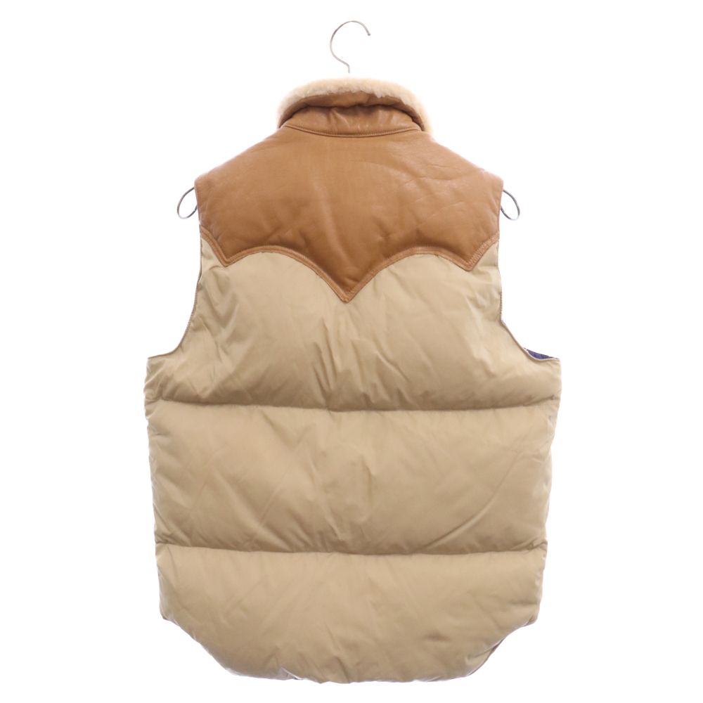 ROCKY MOUNTAIN (ロッキーマウンテン) Christy Vest クリスティー レザー ヨーク ダウン ベスト ベージュ DF-B7-43359  - メルカリ