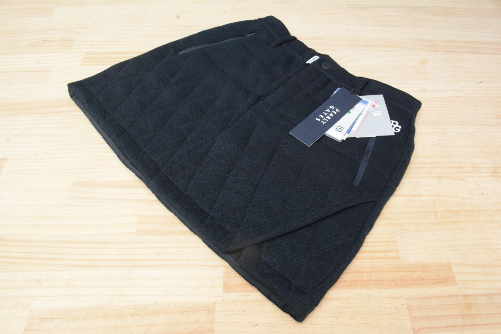 【未使用品 レディース】パーリーゲイツ PEARLY GATES レディース キルティング 裏起毛ミドルゲージ天竺 スカート ネイビー サイズ1 055-2234106