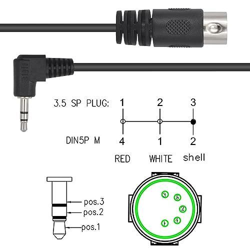 5ピン din オスコネクタ1.5m Poyiccot DIN 5ピン オスプラグ to 3.5mm