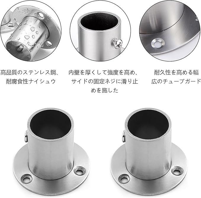 フランジソケット【2個入り ネジ付き】ブラケットサポート