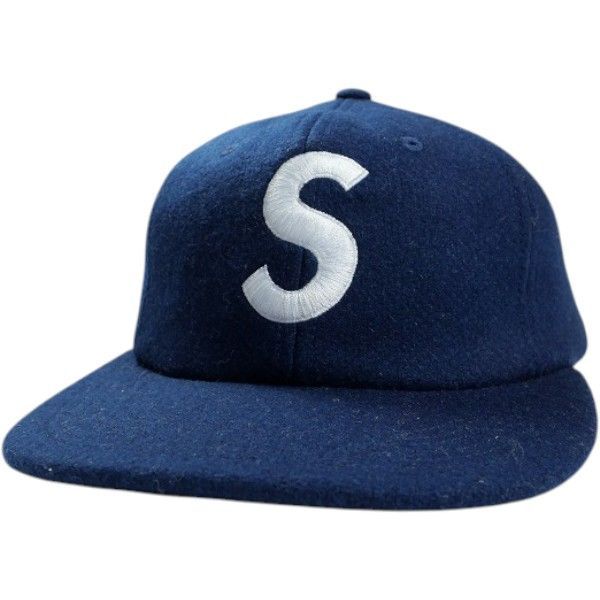 Size フリー SUPREME シュプリーム 17AW Wool S Logo 6-Panel Cap Navy キャップ 紺 品-非常に良い 20827089