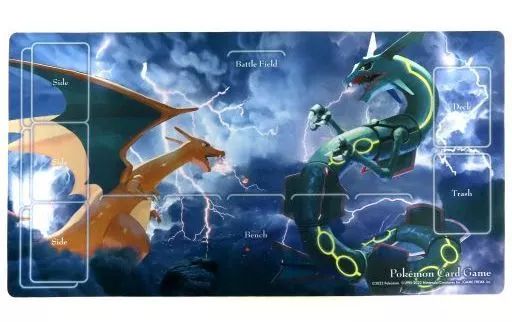 [Used] Supply Pokémon Card Game Rubber Play Mat Charizard vs. Rekusa Pokemon Center Limited